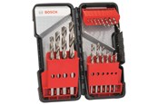 Borr & Bits - Bosch 18-delars Toughbox HSS-G-metallborrsats, DIN 338, 135° 1; 1,5; 2; 2,5; 3; 3,5; 4; 4,5; 5; 5,5; 6; 7; 8; 9; 10 mm - 2607019578