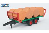 Leksaksbil - Bruder Bale transport trailer with 8 round bales - 2220