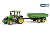 Leksaksbil - Bruder  John Deere 5115M tractor with tipping trailer - 2108