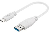 USB-kabel - Pro USB-A <-> USB-C - 0.2m - USB 3.0 - Vit - PUSB3.2G1-AC-WHT-0.2M