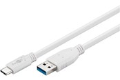 USB-kabel - Pro USB-A <-> USB-C - 0.5m - USB 3.0 - Vit - PUSB3.2G1-AC-WHT-0.5M