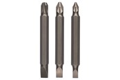 Borr & Bits - Bosch 3-delars dubbelklingsats för Pozidriv-skruvar och längsslitsskruvar (PZ, S) S0,6x4,5-PZ1; S0,8x5,5-PZ2; S1,2x6,5-PZ3; 60 mm - 2609255958