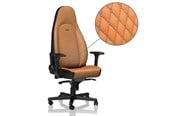 Gamingstol - noblechairs ICON Series Real Leather - Cognac / Black Gaming Stol - Brun / Svart - Läder - Upp till 150 kg - NBL-ICN-RL-CBK