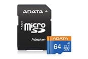 Flashram & USB Flash Drives - A-Data Premier MicroSD/SD - 50MB/s - 64GB - AUSDX64GUICL10A1-RA1