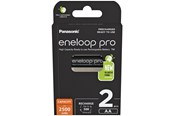 Battery - Panasonic eneloop pro BK-3HCDE/2BE - Battery 2 x AA type - NiMH - ( rechargeable ) - 2500 mAh - BK-3HCDE/2BE