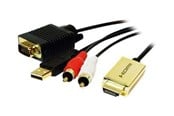 Övriga kablar - LogiLink HDMI TIL VGA MED AUDIO KABEL 2M SORT - CV0052