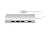 Dockning - Satechi Aluminum Multi-Port Adapter V2 - USB-C/Thunderbolt3 - 3-Port USB-A - 1GbE - ST-TCMA2S