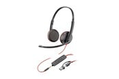 Hörlurar / Headset - HP Poly Blackwire 3225 Stereo USB-C Headset +3.5mm Plug +USB-C/A Adapter (Bulk) (8X229A6) - 8X229A6