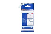 Papper, Fotopapper & Etiketter - Brother Tape TZeFA4B 18mm Blue on White background - TZEFA4