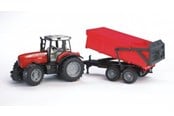 Leksaksbil - Bruder  Massey Ferguson 7480 tractor with tipping trailer - 02045