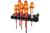 Verktyg - Wera 160 iS/7 Rack Skruvmejselset Kraftform Plus serie 100 + spänningssökare + rack. Med reducerad bladdiameter, 7 delar - 5006480001