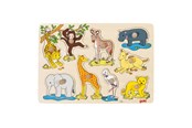Träleksaker - Goki Wooden Bubble Puzzle wild animals 9dlg. - 57829