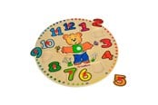 Träleksaker - Eichhorn Wooden Leather Clock - 100005456