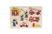 Pusselspel - Goki Bubble Puzzle Fire Department Trä - 57907