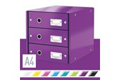 Arkivering & Förvaring - Leitz Förvaringsbox Click & Store WOW 3 lådor Lila - 60480062