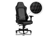 Gamingstol - noblechairs HERO Gaming Chair - Black/Platinum-White Gaming Stol - Svart / Vit - PU-skin - Upp till 150 kg - NBL-HRO-PU-BPW