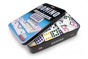 Brädspel - Tactic D9 domino in tin with window multi (ENG/PL/F) - 53914