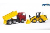 Leksaksbil - Bruder MAN TGA Construction truck and articulated road loader FR 130 - BR2752