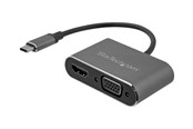 Displaykabel - StarTech.com USB C to VGA and HDMI Adapter - Aluminum - USB-C Multiport - external video adapter - IT6222 - space grey - CDP2HDVGA