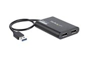 Displaykabel - StarTech.com USB to Dual DisplayPort Adapter - 4K 60Hz - USB 3.0 (5Gbps) - external video adapter - DisplayLink DL-6950 - black - USB32DP24K60