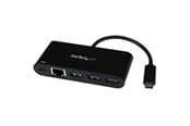 Nätverkskort (adaptrar osv.) - StarTech.com US1GC303APD USB-C to Ethernet Adapter with 3-Port USB 3.0 Hub and Power Delivery - US1GC303APD