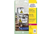 Papper, Fotopapper & Etiketter - Avery Slitstarka etiketter, vita, Klarar värme, kyla, fukt, utomhusbruk, 45,7 x 21,2 mm, Laserskrivare - L477820