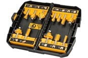 Borr & Bits - Dewalt 12 Piece Router Bit Set - 8mm Shaft - + Storage Box With Clear Cover - DT90016-QZ