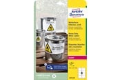 Papper, Fotopapper & Etiketter - Avery Slitstarka etiketter, vita, Klarar värme, kyla, fukt, utomhusbruk, 99,1 x 67,7 mm, Laserskrivare - L4715-20
