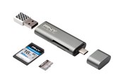Flashram Reader & Adapter - PNY USB-C CARD READER + USB-A ADAP ACCS - R-TC-UA-3N1E01-RB