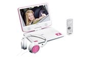 Blu-Ray & Dvd-spelare - Lenco DVP-910PK - Portable 9" DVD player with USB headphones and mounting bracket - Pink/White - DVP910PINK