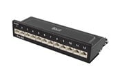 Nätverks tillbehör - Deltaco Patch Panel 12xRJ45 Cat6a wall-mountable metal black - PAN-213
