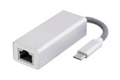 Nätverkskort (adaptrar osv.) - Deltaco USB C Network Adapter Gigabit RJ45 white - USBC-1080