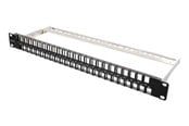 Nätverks tillbehör - Deltaco 19" Keystone Patch Panel 48 Ports 1U Metal Black - PAN-115