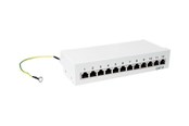 Nätverks tillbehör - LogiLink NP0017A Cat.6 Patch Panel 12-Port Shielded Desktop Light Grey - NP0017A