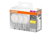 Glödlampor - Osram LED-glödlampa P45 4W/827 (40W) Frosted 3-pack E14 - 4058075819399