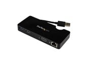 Dockning - StarTech.com Travel Docking Station for Laptops - HDMI or VGA - USB 3.0 - docking station - HDMI - USB3SMDOCKHV