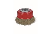 Vinkelslip - Bosch X-LOCK ståltrådsborste, vågformad tråd 75 mässingsbelagda borstar 75 mm, 0,3 mm, X-LOCK - 2608620730