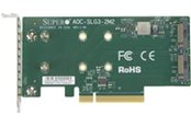 Dockning - Supermicro 2x NVMe PCIe 3.0 x8 Low Profile - AOC-SLG3-2M2-O