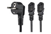 Strömkabel (intern) - StarTech.com C13 Power Cord - Schuko to 2x C13 - Y Splitter Power Cable - power cable - 2 m - PXT101YEU2M