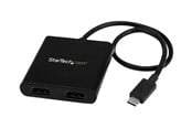 Displaykabel - StarTech.com 2-Port USB-C to HDMI MST Hub - 4K Dual Monitor Splitter - external video adapter - black - MSTCDP122HD