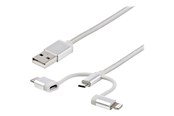 USB-kabel - StarTech.com USB Multi Charging Cable - Lightning USB-C Micro-USB - USB cable - 1 m - LTCUB1MGR