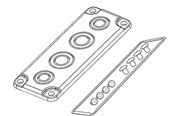Switchboxar och skåp - FIBOX Flange set size 2 2xm20/32+2xm25/40 - 2550405