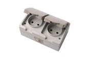 Switch-enheter - Elworks Switch double ip54 horizontal grey - 9-814-0