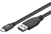 USB-kabel - Pro USB-A <-> USB-C - 0.5m - USB 3.0 - Svart - PUSB3.0-AC-BLK-0.5M