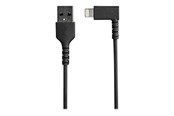 Displaykabel - StarTech.com 1m/3.3ft Angled Lightning to USB Cable - MFI Certified - Black - Lightning cable - Lightning / USB - 1 m - RUSBLTMM1MBR