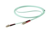Nätverkskabel - StarTech.com 10m OM4 LC to LC Multimode Duplex Fiber Optic Patch Cable - patch cable - 10 m - aqua - Blå - 10m - 450FBLCLC10