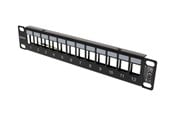 Nätverks tillbehör - Deltaco 10" Keystone patch panel 12 ports 1U metal black - 10-PATCH18