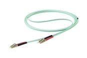Nätverkskabel - StarTech.com 15m OM4 LC to LC Multimode Duplex Fiber Optic Patch Cable - patch cable - 15 m - aqua - Blå - 15m - 450FBLCLC15