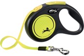 Hundar - Flexi New Neon Tape Leash Yellow 15kg 5M - FL-3518