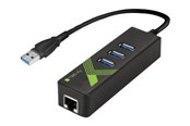 Nätverkskort (adaptrar osv.) - IC INTRACOM techly USB3.0 Gigabit Ethernet Adapter Converter with 3-Port Hub - IDATA-USB-ETGIGA-3U2